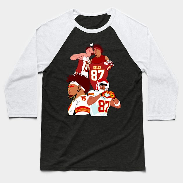 Patrick mahomes 15 x Travis KELCE 87 Baseball T-Shirt by Mic jr